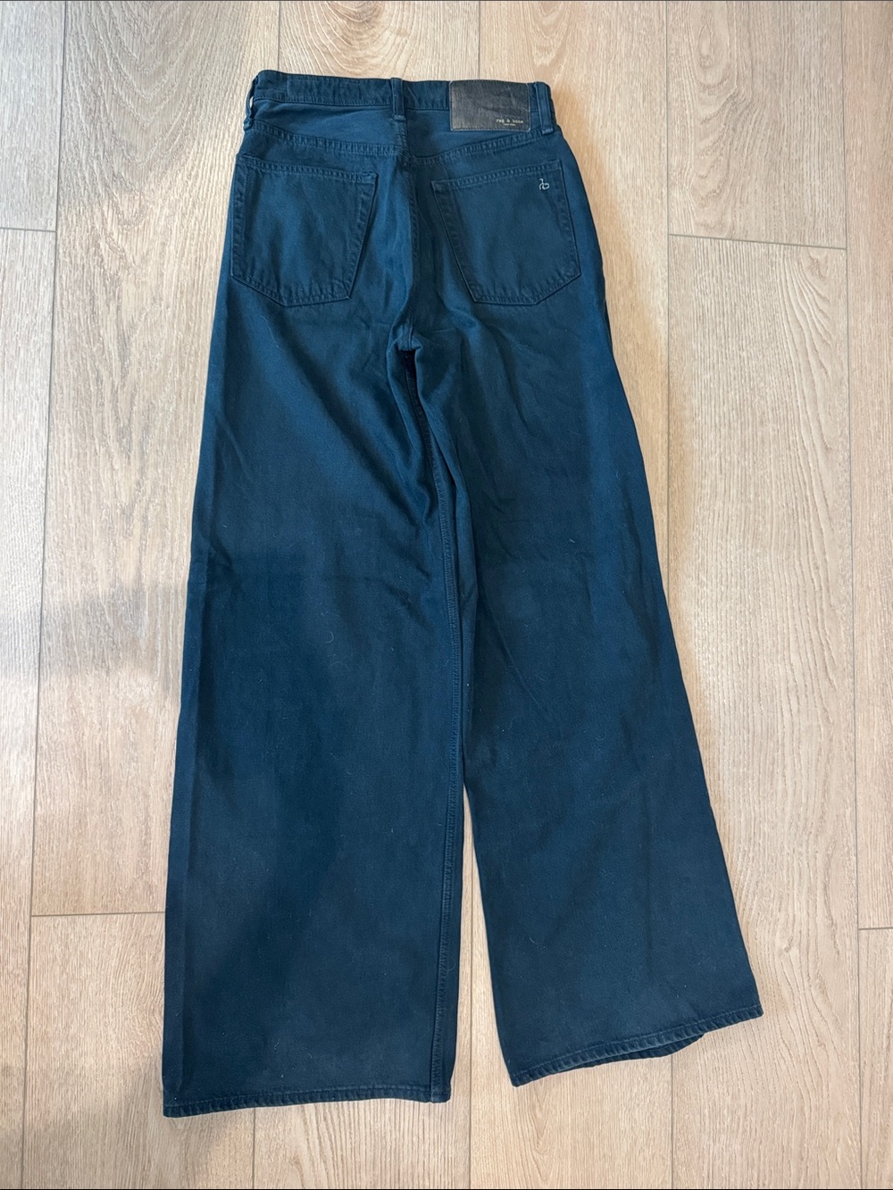 rag & bone Wide-Leg Black Relaxed Jeans 26" - Picture 5 of 6